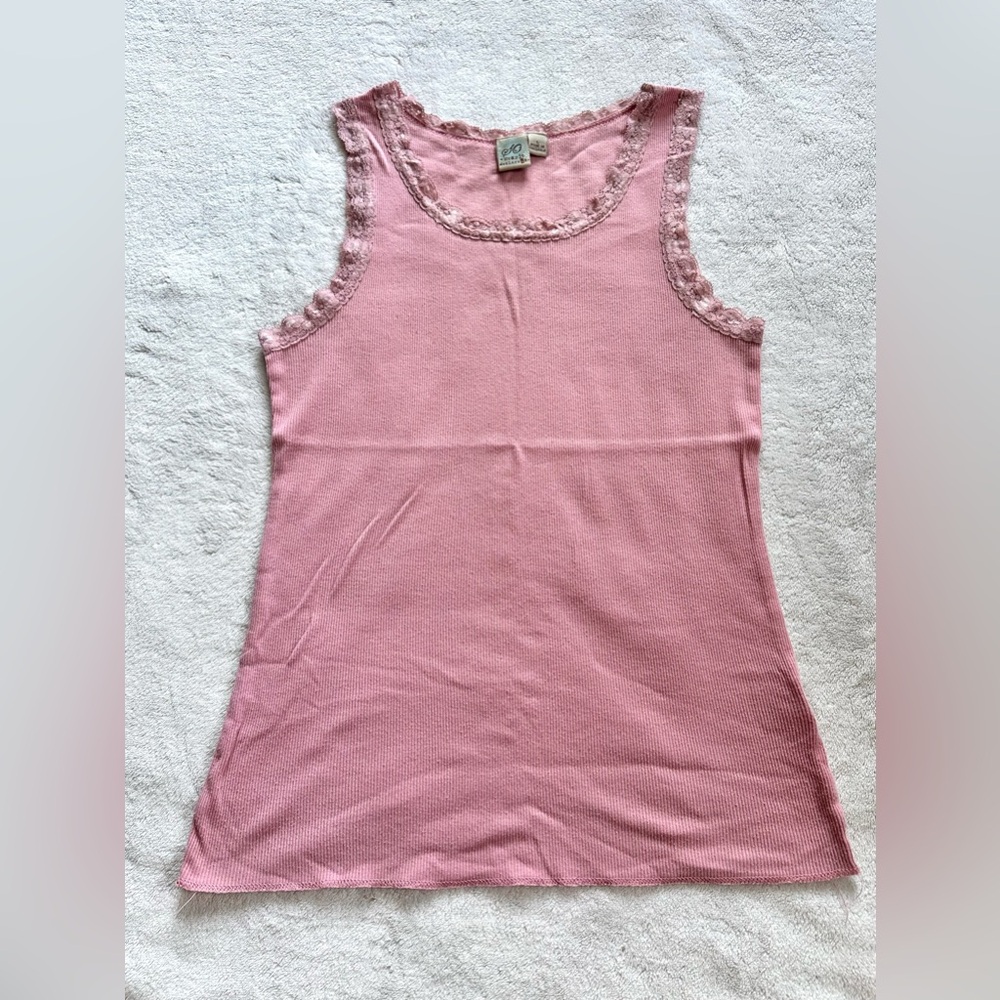 SO Pink Lace Tank Top